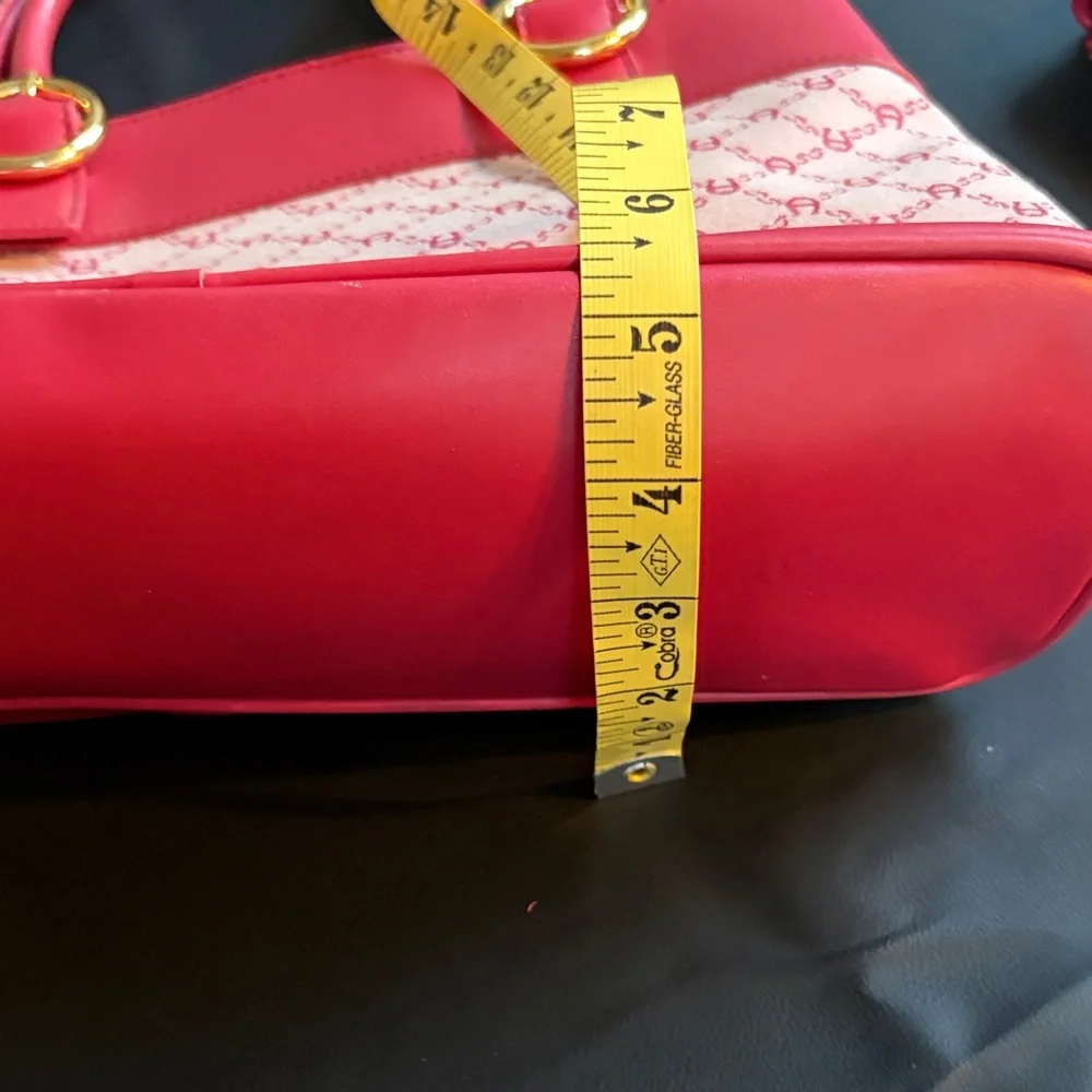 Etienne Aigner Red Logo Satchel Handbag & Matching Wallet Set Y2K